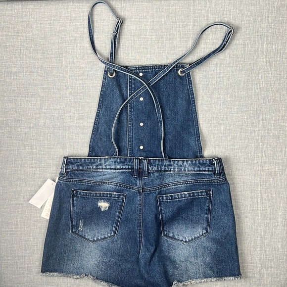 Small(3) & XL(15) Tinseltown Dark Wash Denim Shortall Overalls Shorts Juniors - Picture 5 of 7